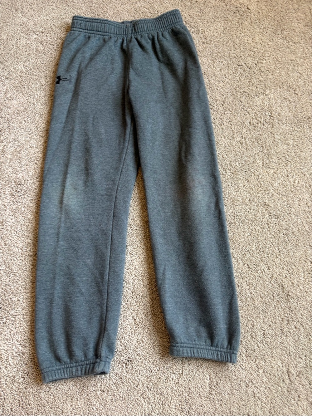 Under Armour Kids Gray Fleece Joggers with Logo
